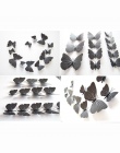 12 sztuk/zestaw pcv czarny motyl 3D naklejki ścienne ścienne DIY plakat zabytkowa dekoracja naklejki ścienne wystrój domu salon 