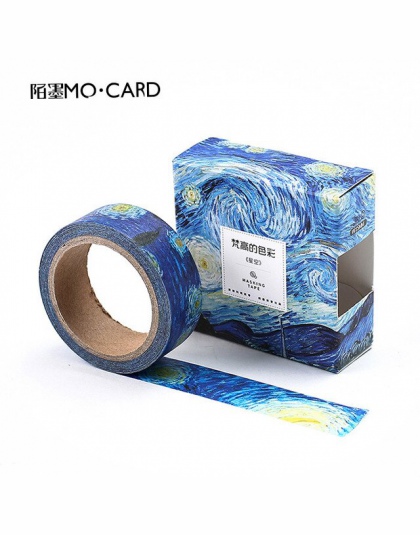 1 sztuk taśmy Washi DIY obraz Van Gogha papierowa taśma maskująca klej dekoracyjny taśmy Scrapbooking naklejki rozmiar 15mm * 7 