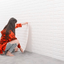 Piankowa naklejka imitująca prawdziwą cegłę szybka w montażu dekoracyjna zmywalna wodoodporna samoprzylepna na ścianę