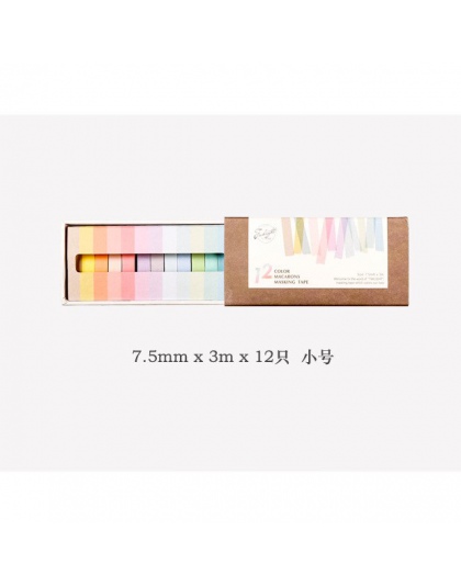 12 sztuk/partia 7.5x3 m tęczy klej dekoracyjny taśma maskująca taśma Washi dekoracji Diary szkolne materiały biurowe papiernicze