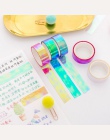Brokat Rainbow Laser Washi taśma papiernicza Scrapbooking klej dekoracyjny taśmy DIY taśma maskująca przybory szkolne Papeleria