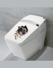 Widok na dziurę żywe koty pies 3D naklejki ścienne toaleta wc salon kuchnia dekoracji zwierząt etykiety winylowe Art naklejka pl