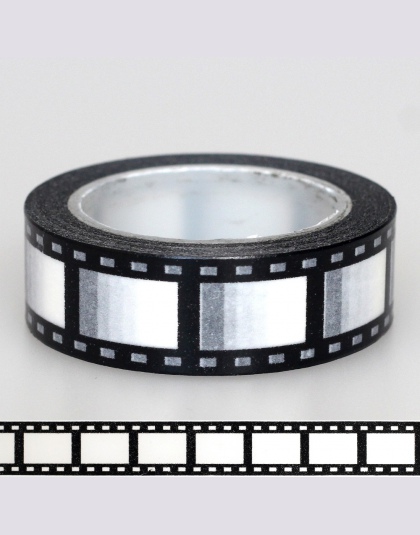 1X15mm taśmy czarny biały negatywne film z kamery drukuj Scrapbooking naklejka do zrobienia w domu dekoracyjne maskowanie japońs