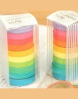 Taśma Washi zestaw pamiętnik Scrapbooking klej dekoracyjny taśmy maskujące DIY rainbow kolorowe lepkie szkolne japoński 10 sztuk