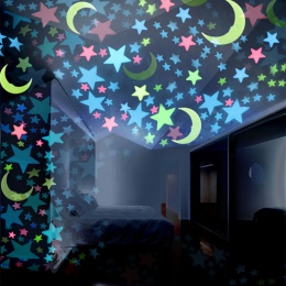 100 PC 3D gwiazdy świecą w ciemności naklejki ścienne Luminous fluorescencyjne naklejki ścienne dla dzieci pokój dla dzieci sypi