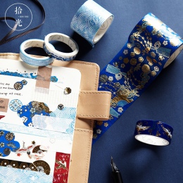5 sztuk/partia Mohamm dekoracyjne Retro taśma Washi zestaw japoński papier naklejki Scrapbooking klej taśmy Washi taśmy stacjona