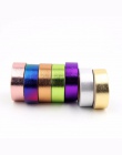 1X 15mm * 10 m złota taśmy Washi Tape srebrny/złoty/brązowy/różowy/zielony/fioletowy kolor japoński Kawaii DIYScrapbooking narzę