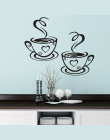 Podwójne kubki do kawy naklejki ścienne piękny Design kubki do herbaty dekoracja pokoju Vinyl Art naklejki ścienne naklejki samo