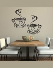 Podwójne kubki do kawy naklejki ścienne piękny Design kubki do herbaty dekoracja pokoju Vinyl Art naklejki ścienne naklejki samo