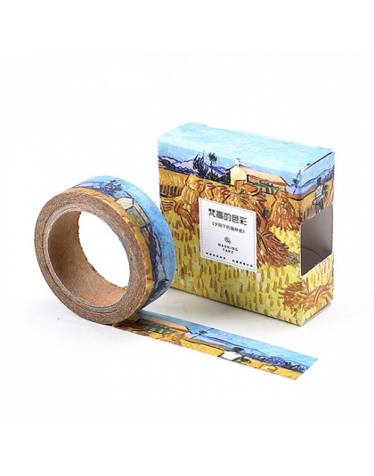 Kreatywny Van Gogh obraz olejny japoński maskująca taśma Washi klej dekoracyjny taśma DIY do scrapbookingu naklejki etykiety piś