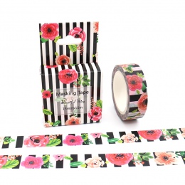 Kwiat i paskiem taśma Washi doskonała jakość papier kolorowy taśma maskująca taśmy dekoracyjne 15mm * 10 m Box pakiet