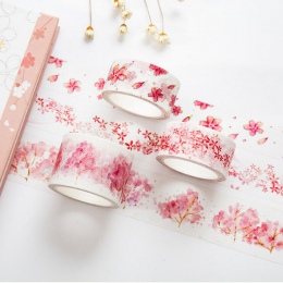 Wolność akwarela Sakura Washi taśma klejąca taśma DIY do scrapbookingu naklejki etykiety taśma klejąca Craft