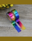 2 sztuk/partia dekoracyjne Rainbow stałe złote taśmy Washi Tape papier do księga gości Bullet journal taśma klejąca 15mm x 10 m 