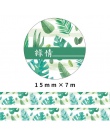 1.5 cm szeroki zielony świeżych liści roślinnych Washi taśma klejąca taśma DIY do scrapbookingu naklejki etykiety taśma maskując