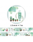 1.5 cm szeroki zielony świeżych liści roślinnych Washi taśma klejąca taśma DIY do scrapbookingu naklejki etykiety taśma maskując