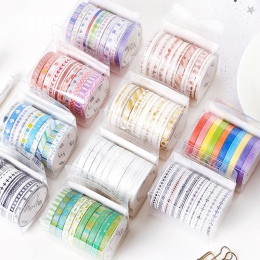 10 sztuk/zestaw taśma maskująca Kawaii śliczne taśmy Washi Tape zestaw klej dekoracyjny taśma dla dzieci DIY Scrapbooking pamięt