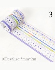 10 sztuk/zestaw taśma maskująca Kawaii śliczne taśmy Washi Tape zestaw klej dekoracyjny taśma dla dzieci DIY Scrapbooking pamięt