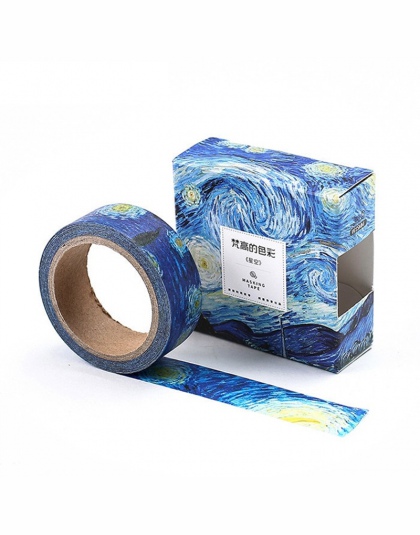 8 sztuk/partia obraz olejny taśmy washi taśmy Van Goah na płótnie 15mm * 7 m maskująca naklejki do pamiętnika album scrapbooking