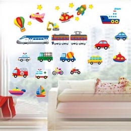 Cartoon ciężarówki traktory samochody naklejki ścienne dla dzieci pokoje pojazdów naklejki ścienne plakat artystyczny fototapeta
