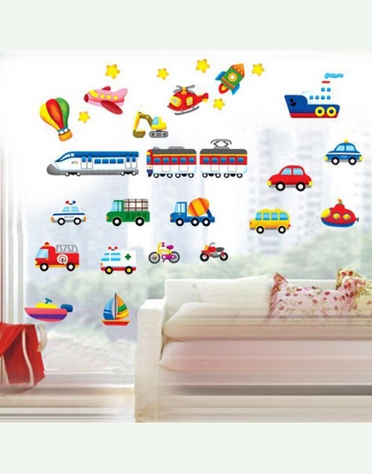 Cartoon ciężarówki traktory samochody naklejki ścienne dla dzieci pokoje pojazdów naklejki ścienne plakat artystyczny fototapeta