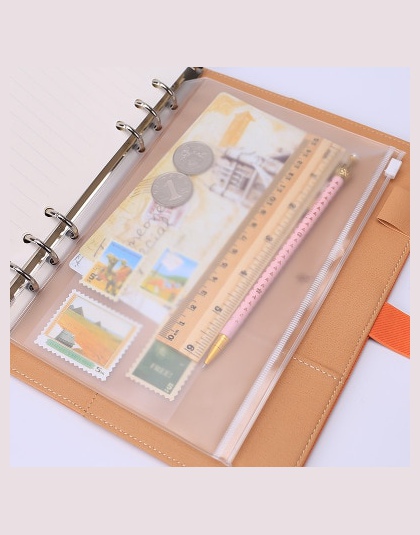 1 sztuk/partia A5/A6/A7 do przechowywania torba szkolne materiały biurowe przezroczyste luźne arkusz Notebook zipper samouszczel
