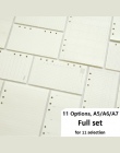 A5 A6 A7 luźne liści wkładu do notebooka spirali spoiwa planowanie strona wewnętrzna wewnątrz papieru mlecznych raz w tygodniu P
