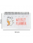 Śliczne Kawaii Cartoon cotygodniowe planowanie 50 stron cewki Notebook Agenda Filofax dla dla dzieci prezent piękny kalendarz bi