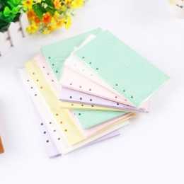 Moda kolorowe akcesoria do notebooków A5 A6 jednolity kolor planowanie wewnętrzne papiery do 40 arkuszy/zestaw wewnątrz
