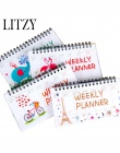 Kawaii flamingi zeszyt Diary Planner, tygodniowy, miesięczny, planista, organizator spiralny Notebook porządku obrad biuro szkol