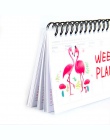Kawaii flamingi zeszyt Diary Planner, tygodniowy, miesięczny, planista, organizator spiralny Notebook porządku obrad biuro szkol