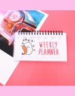 Kawaii flamingi zeszyt Diary Planner, tygodniowy, miesięczny, planista, organizator spiralny Notebook porządku obrad biuro szkol