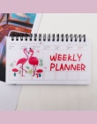 Kawaii flamingi zeszyt Diary Planner, tygodniowy, miesięczny, planista, organizator spiralny Notebook porządku obrad biuro szkol