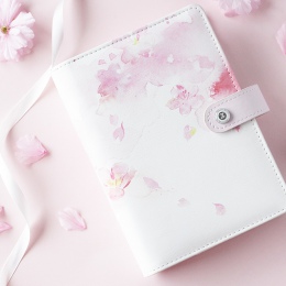 2019 Yiwi kwiaty wiśni różowy niebieski A5 A6 luźne liści Planner notatnik ze skóry ekologicznej notes książki