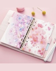 A5 A6 5 arkuszy oryginalny Kawaii spirali notebooka dzielnik różowy kwiat organizator strony separatora biurowe szkoła papiernic
