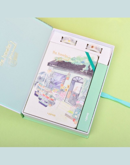 Koreański A5 Notebook zestaw Kawaii śliczne organizator Dokibook osobistej podróży notes notatniki + 6 kolorowe długopisy i taśm