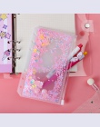 Śliczne różowe pcv wstrząsnąć karty torba na zamek błyskawiczny przegroda akcesoria Planner pamiętnik A5A6 spirali notebooka tor
