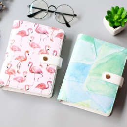 JUGAL śliczne Flamingo akwarela notatnik na sprężynie A6 skórzane Planner notatnik Korea piśmienne DIY pamiętnik szkolne prezent
