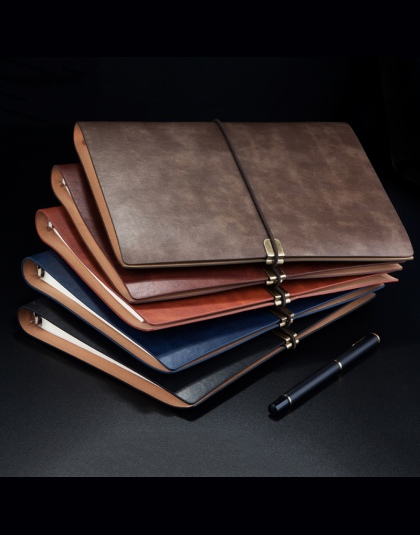 RuiZe PU skóra note book pokrywa spirali notebooka A5 organizator B5 notebook dziennik podróży pamiętnik 6 kołowych do segregato