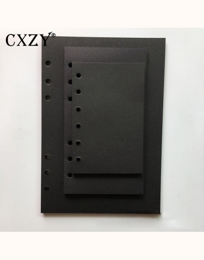 CXZY A5 A6 A7 puste czarny papier luźne liści spirala notebook wewnętrzna strona do napełniania book journal planer podróży mlec