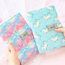 Korea słodkie notebooka z zamkiem kreatywny pamiętnik z zamkiem dla dziewczyn 2019 osobisty notes Hobonichi pokrywa Planner Note