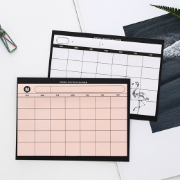 Prosty styl miesięczny papier Pad 30 arkuszy biały różowy DIY miesięczny Planner biurko Agenda prezent szkolne materiały biurowe