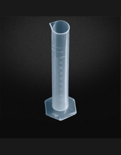 1 sztuk 100 ml z tworzywa sztucznego cylinder pomiarowy dla laboratorium dostaw chemii Instrumen narzędzia laboratorium szkolne 