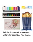 Premium 5/8 kolory stałe kolor wody metaliczny złoty pigmentu farby do malowania z Waterbrush dla malowanie artystyczne akwarele