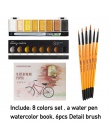 Premium 5/8 kolory stałe kolor wody metaliczny złoty pigmentu farby do malowania z Waterbrush dla malowanie artystyczne akwarele