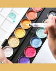 Premium 12 kolor Glitter kolor wody metaliczny złoty pigmentu farby do malowania z Waterbrush dla malowanie artystyczne akwarele