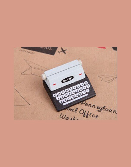 2018 kreatywny czarna kawa w stylu Vintage drewniane do maszyn do pisania i fotokartka biurko wiadomość notesik stojak posiadacz