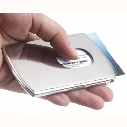 Vogue Thumb wysuwane ze stali nierdzewnej kieszeń biznes ID posiadacz karty kredytowej przypadku mężczyzn materiały biurowe