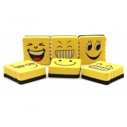 1 sztuk żółta uśmiechnięta twarz EVA gąbka tablica magnetyczna gumka plac cartoon wyraz kasowalna tablica marker do czyszczenia