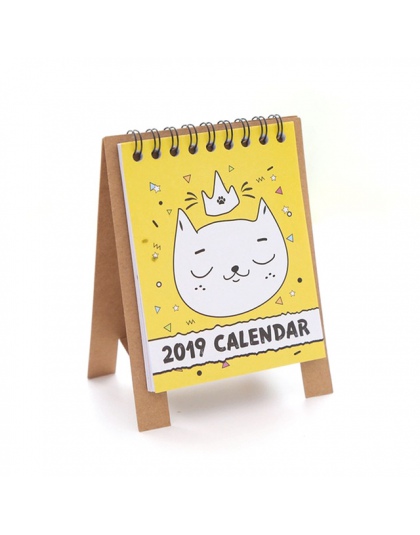 2019 Cute Cartoon zwierząt serii kalendarze Mini stół kalendarz biurkowy urząd pracy harmonogram szkoleń planowanie okresowe art
