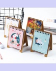 Śliczne 2019 kalendarz biurko DIY zwierząt Mini pulpit papieru kalendarze podwójny dzienny planista szkolne biuro artykuły biuro